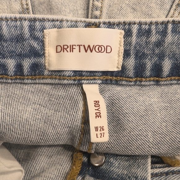 Driftwood Royce Straight Leg High Rise Raw Hem Light Denim Jeans Size 26 - Picture 8 of 8